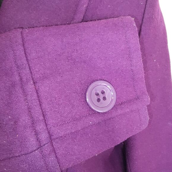 Tulle Anthropologie Purple Wool Blend Peacoat Jacket Size Medium - Picture 5 of 9